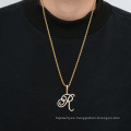 Shangjie Oem Kalung Fashion Hip Hop Collar Collar Collar de letras chapadas de oro para mujeres Hombres